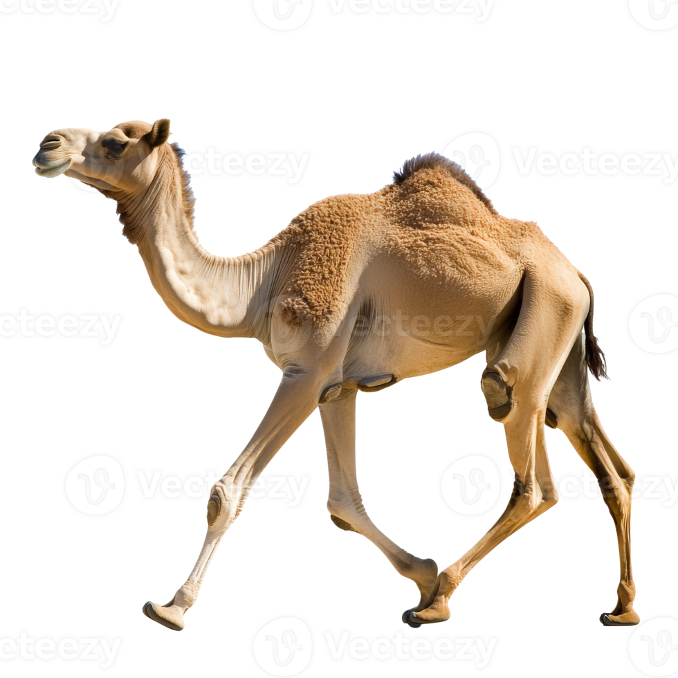 Camel strolls gracefully in the desert png