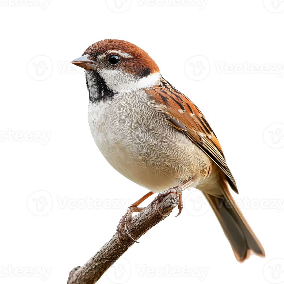 Sparrows perched on a branch in natural habitat png