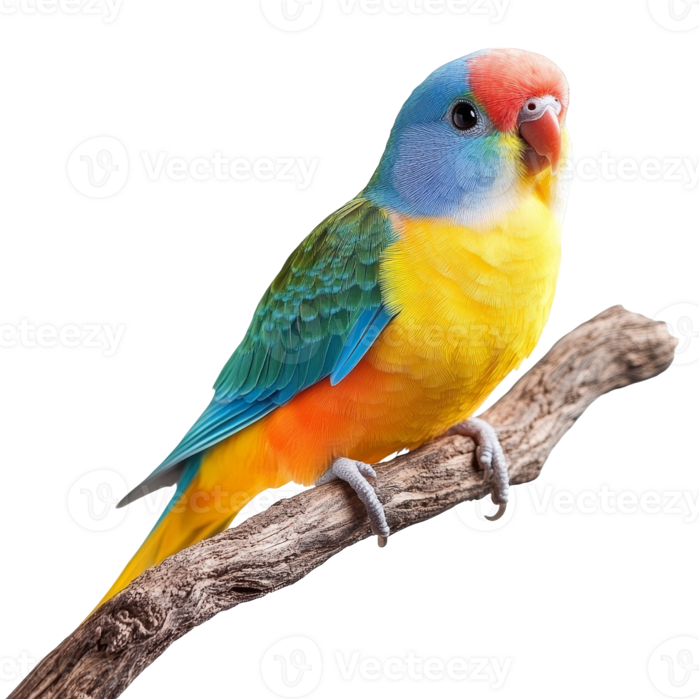 Colorful bird perched on a branch in nature png