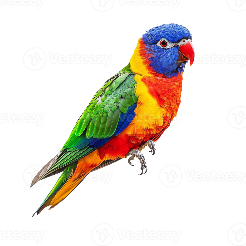 Colorful parrot perched on a branch in nature png