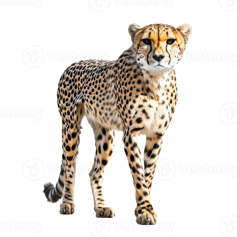 Cheetah walking gracefully in natural posture png