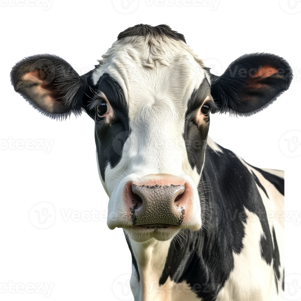 Curious cow gazing directly at the viewer png