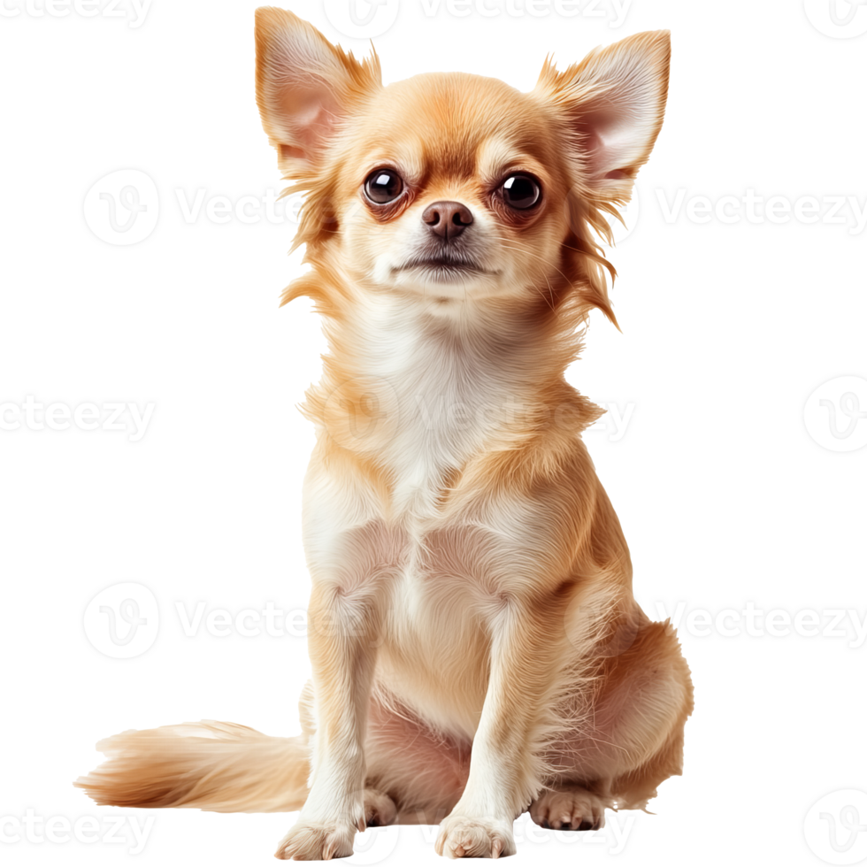 Cute chihuahua sitting with curious expression png