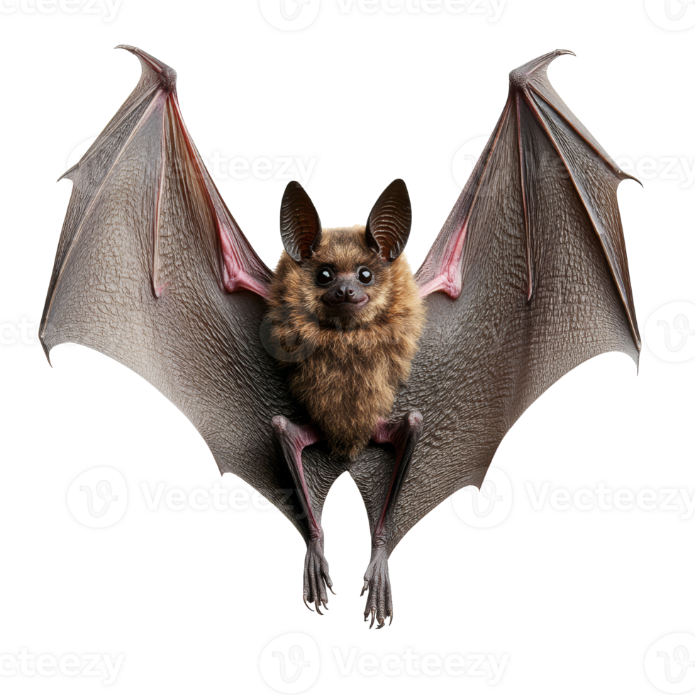 Unique bat with large wings and furry body png