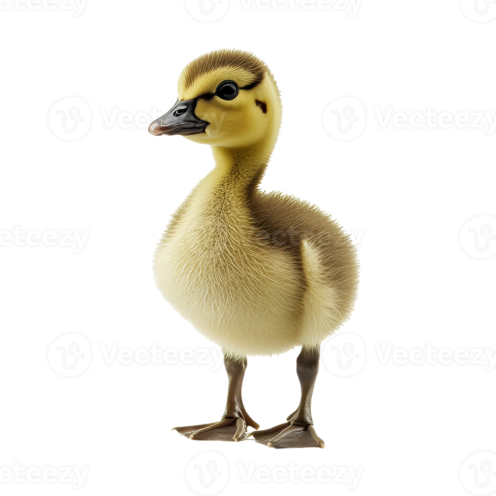 Cute duckling standing on its own in bright light png