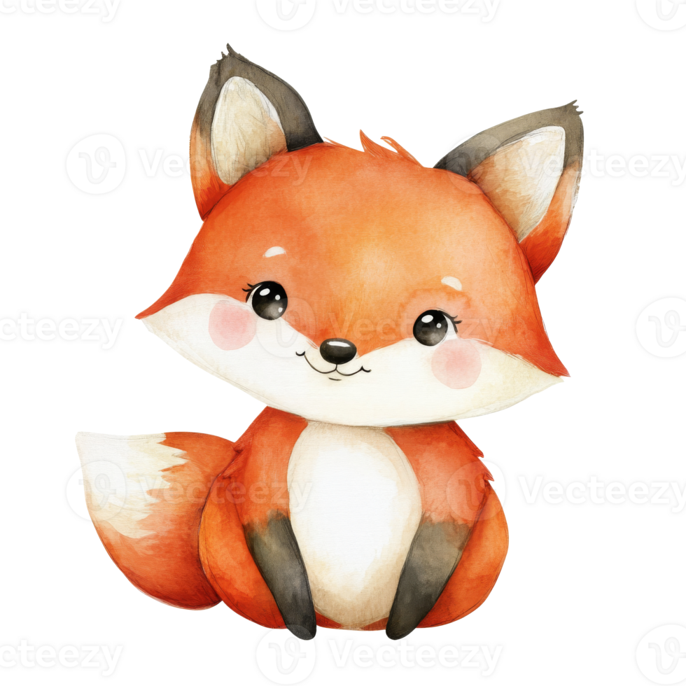 Cute illustration of a playful fox character png