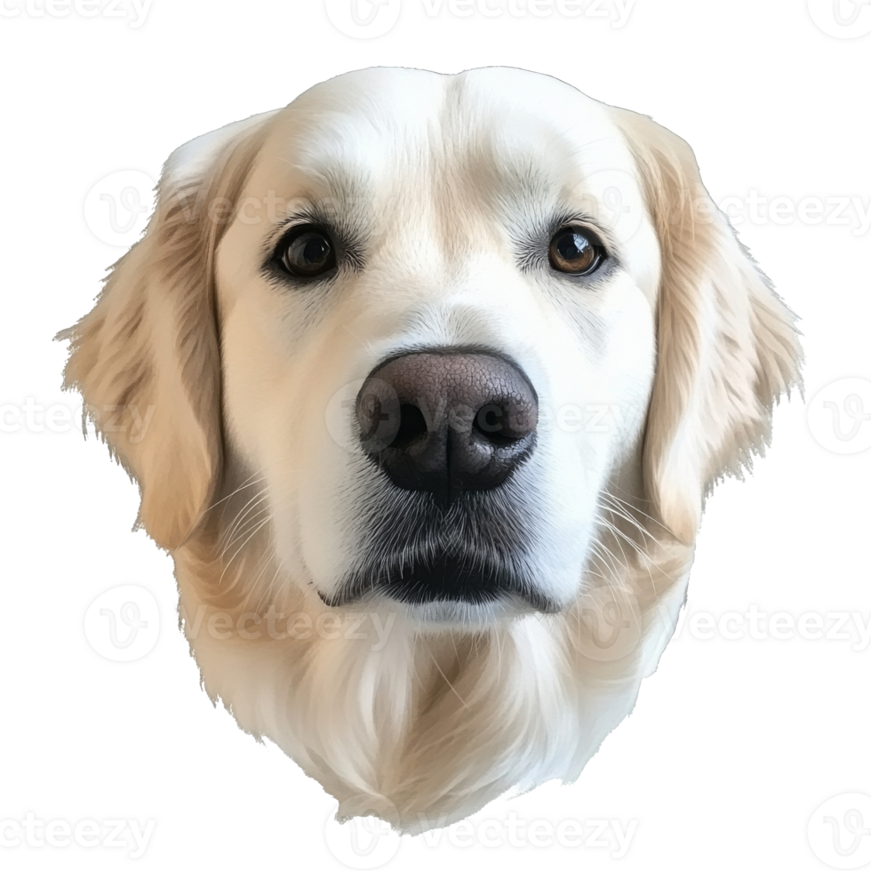 Gentle golden retriever portrait png