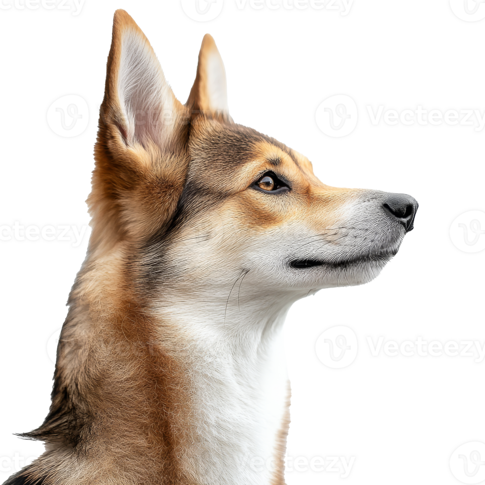 Dog in profile showcasing unique features and fur png