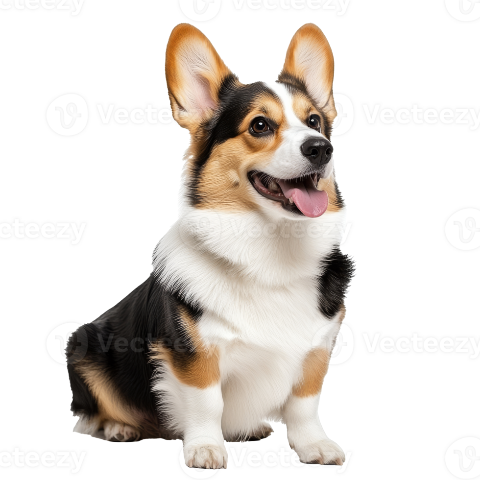 Happy corgi sitting with a cheerful expression png