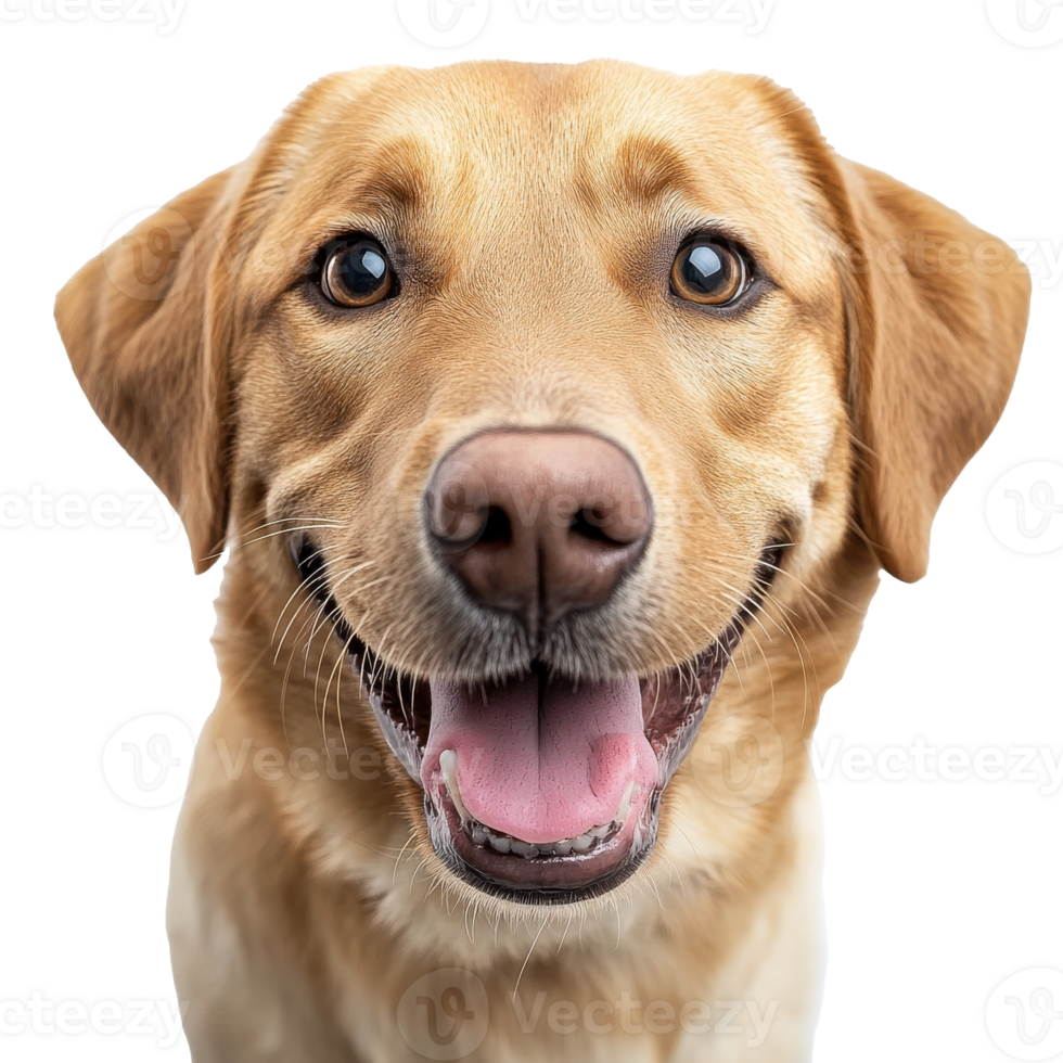 Happy golden retriever smiling with joy png