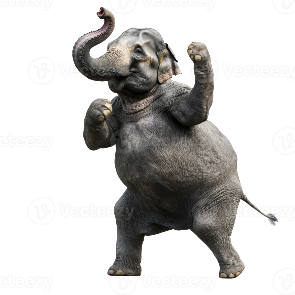 Elephant performing a joyful dance in celebration png