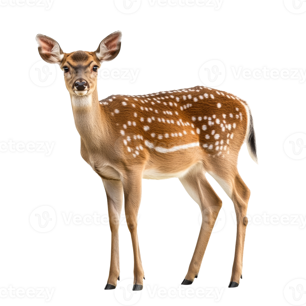 Spotted deer standing gracefully in a natural pose png
