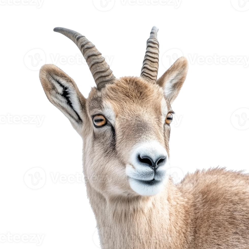 Portrait of a graceful mountain goat in winter png