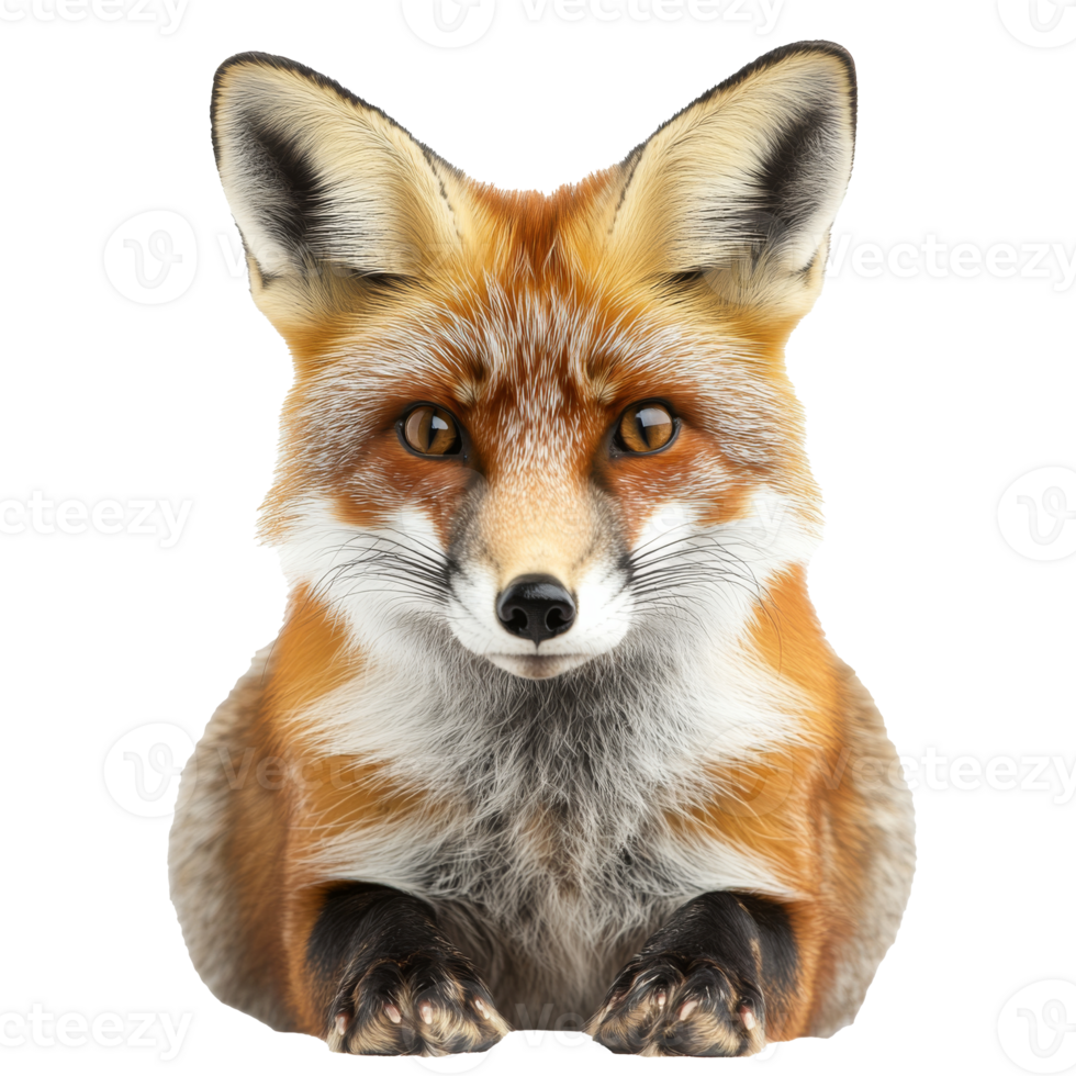 Red fox posing in a neutral setting for focus png