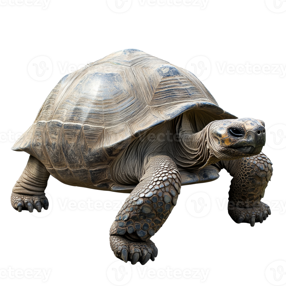 Large tortoise walking on a white background png