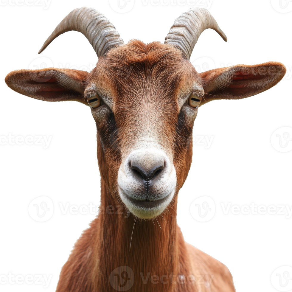 Goat with prominent features posing for camera png
