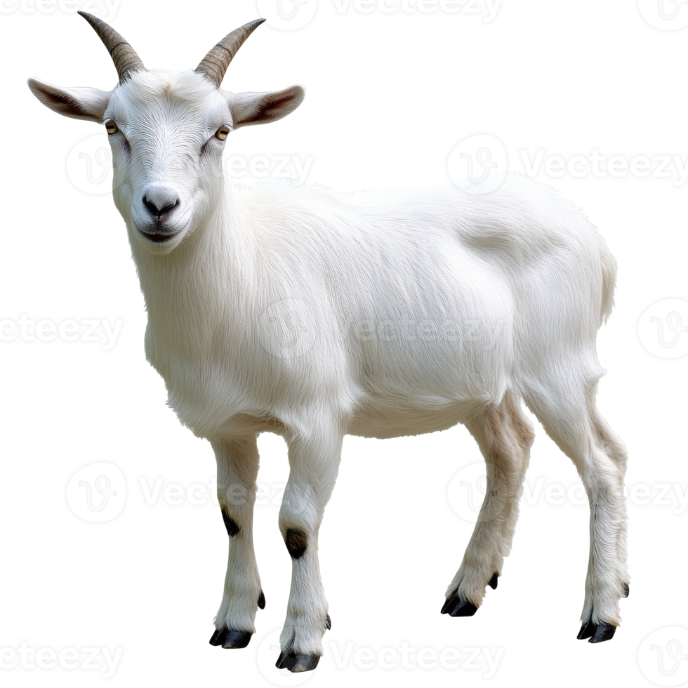 Goat standing in a bright setting with texture png