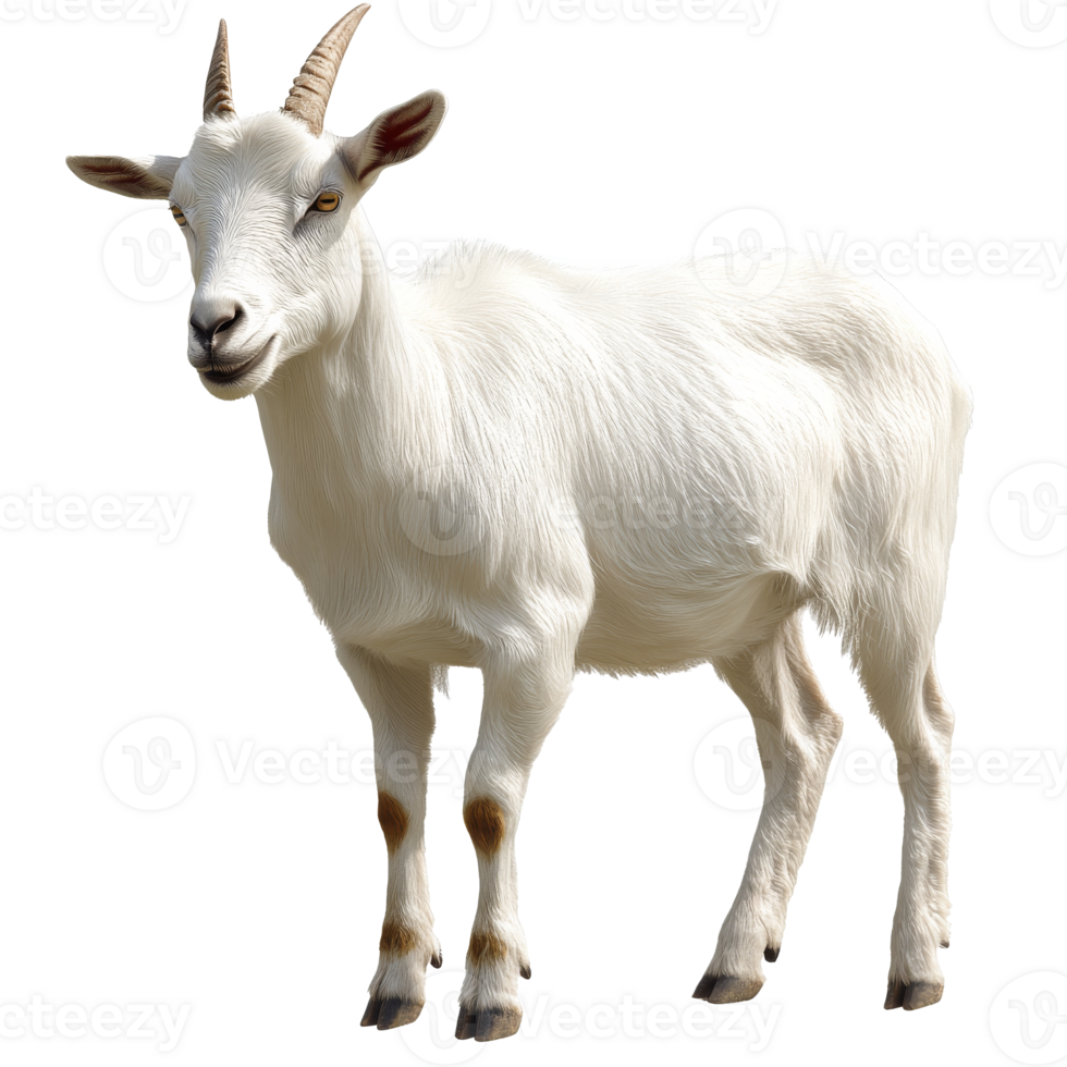 White goat standing on a plain background png