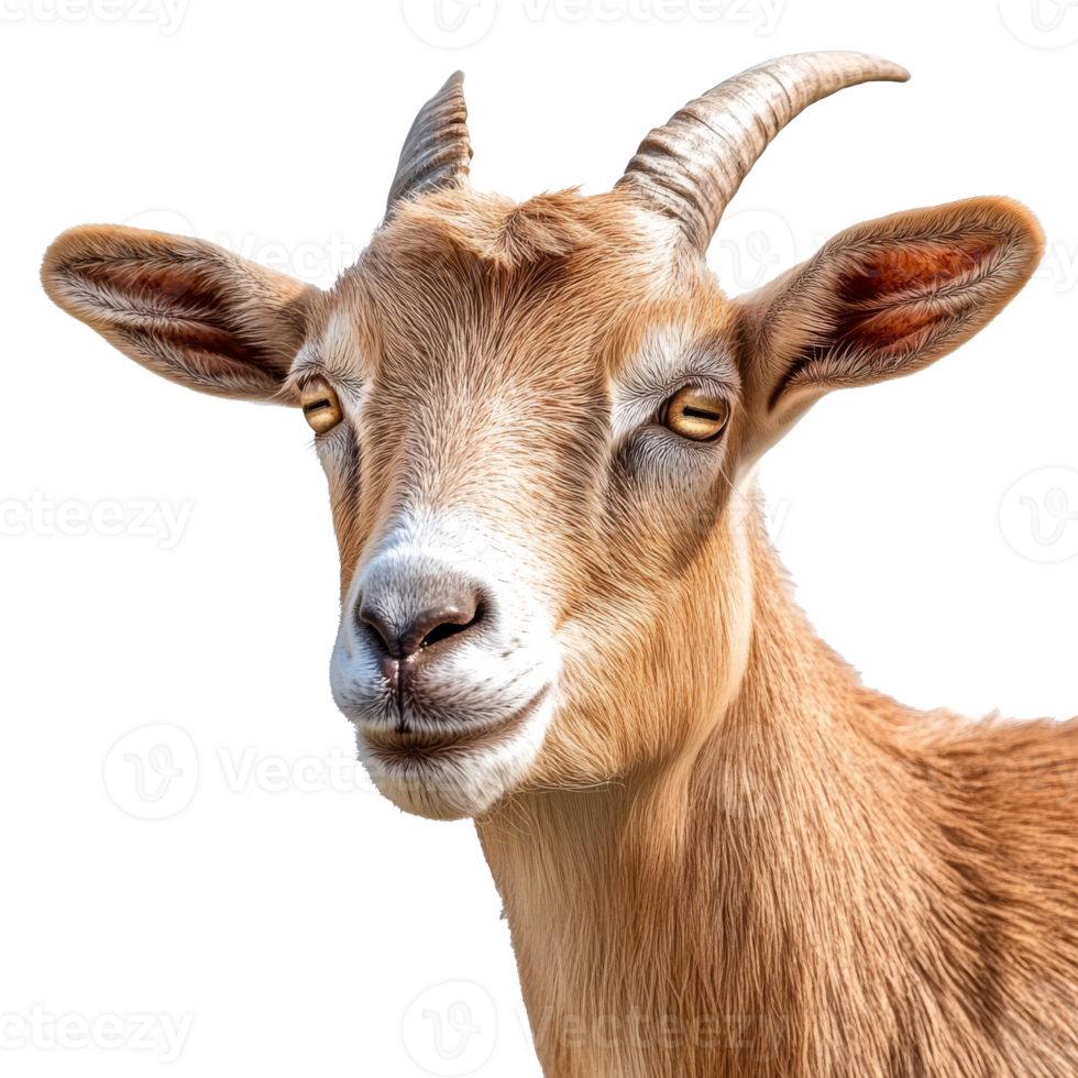 Goat portrait showcasing its unique features png