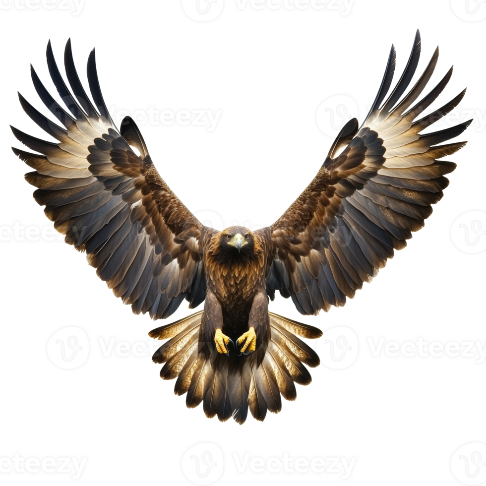 Majestic golden eagle soaring through the sky png