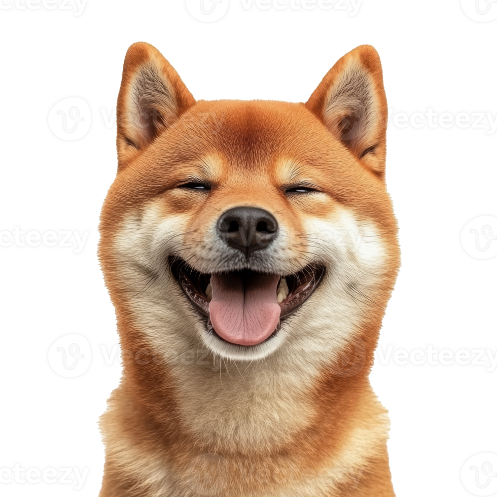 Happy shiba inu smiling with tongue out png