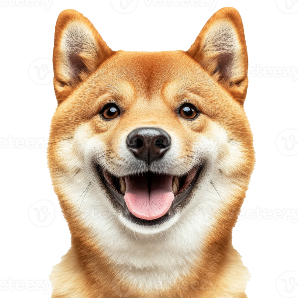 Shiba Inu smiling happily with bright eyes png