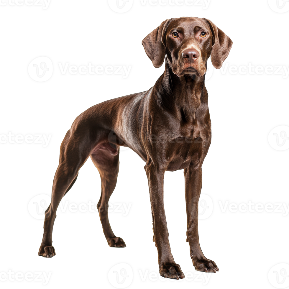 Brown dog standing upright in a studio setting png