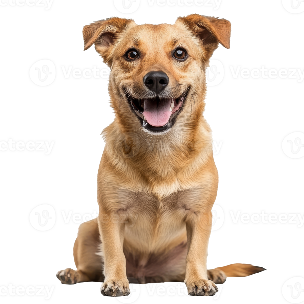 Happy brown dog sitting and looking cheerful png