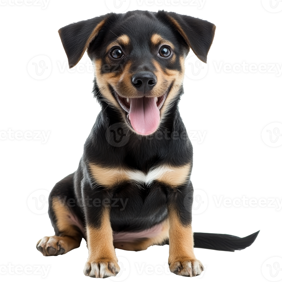 Happy puppy sitting and looking playful png