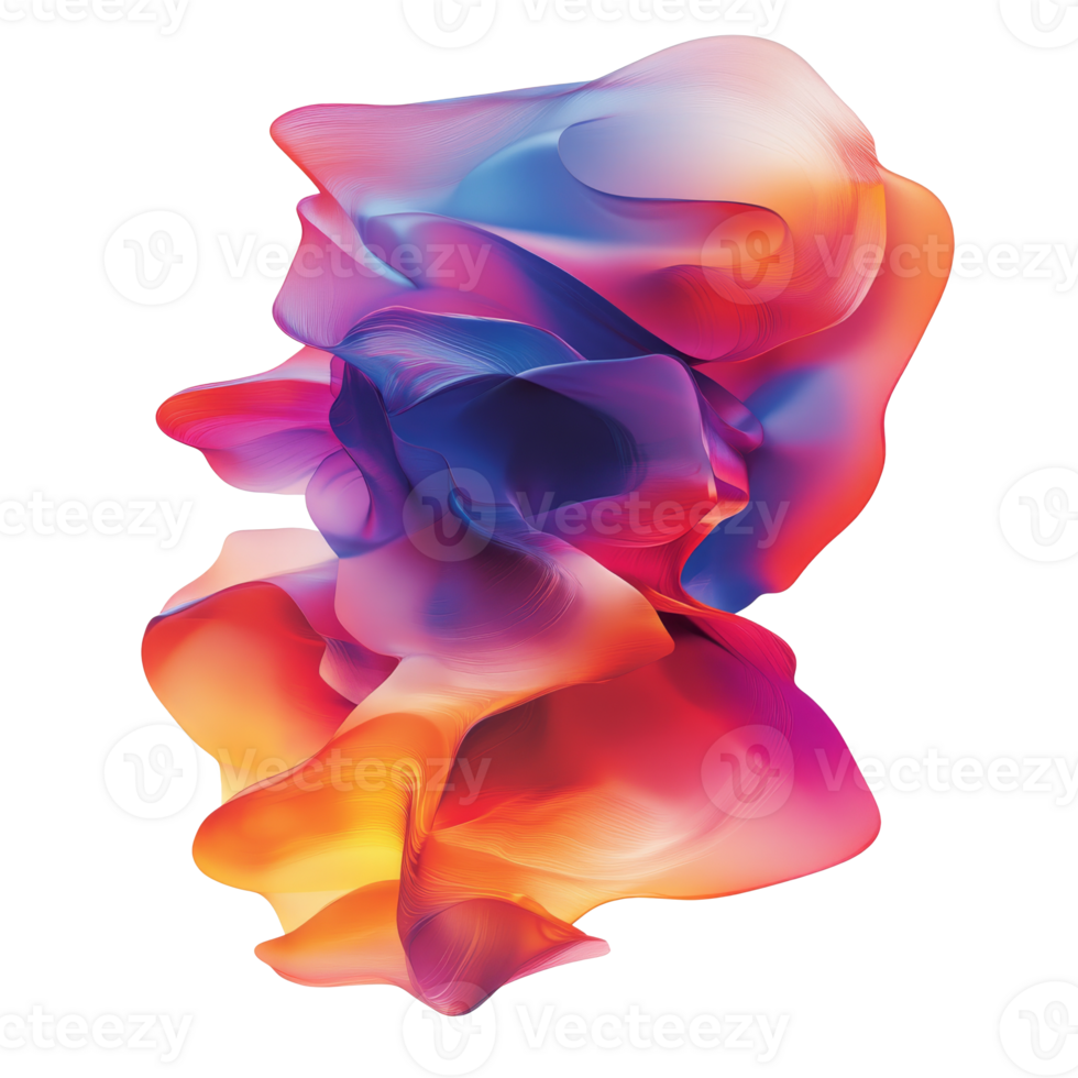 Colorful abstract sculpture with flowing design png