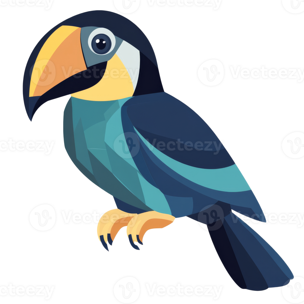 Colorful toucan perched in tropical setting png