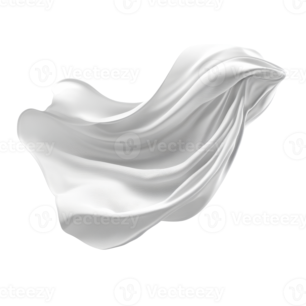 Elegant white fabric flowing in soft motion png