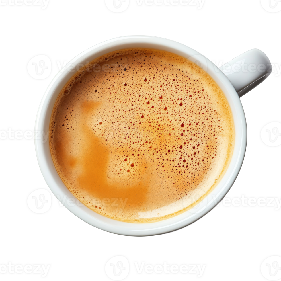 Creamy coffee gently steaming in a white mug png