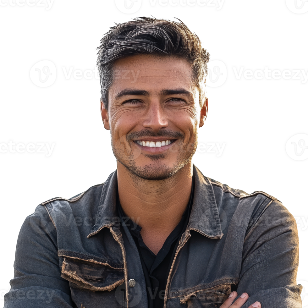 Confident man smiling outdoors during daytime png