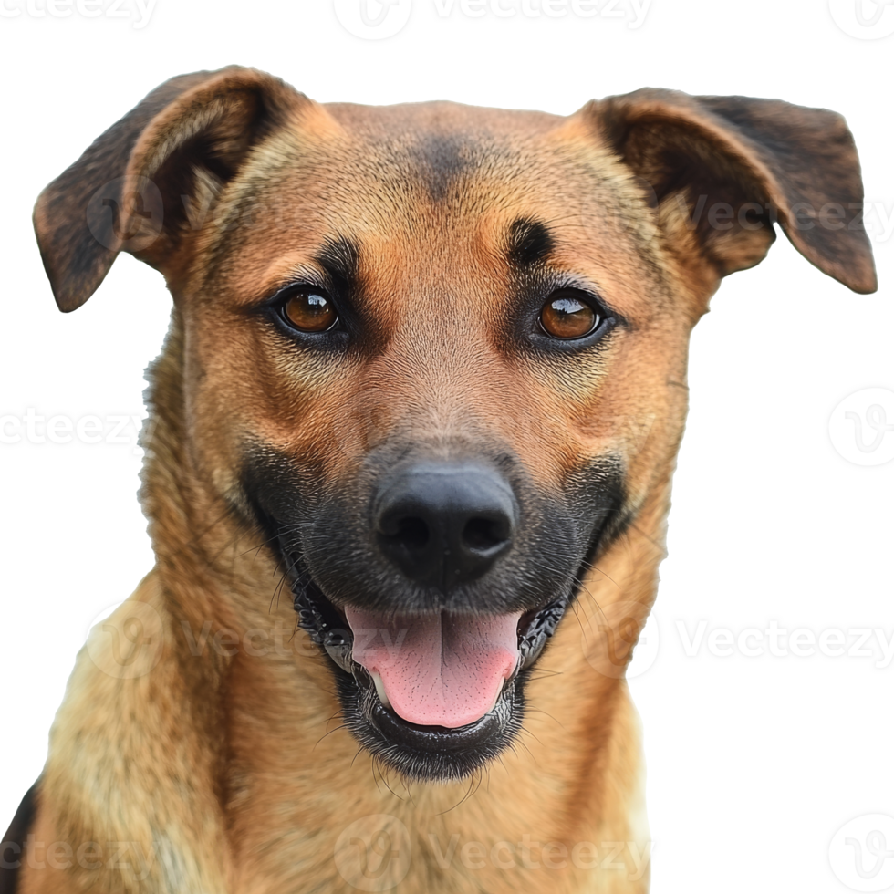 Happy dog with bright eyes and joyful expression png