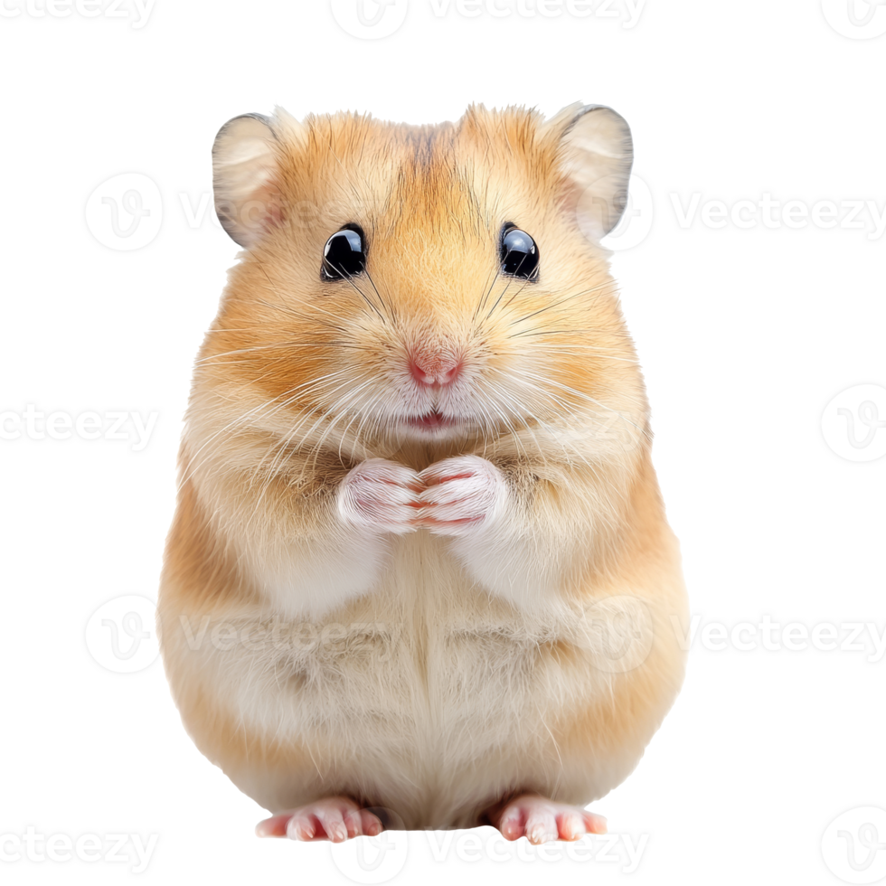 Cute hamster posing with tiny paws near its chest png