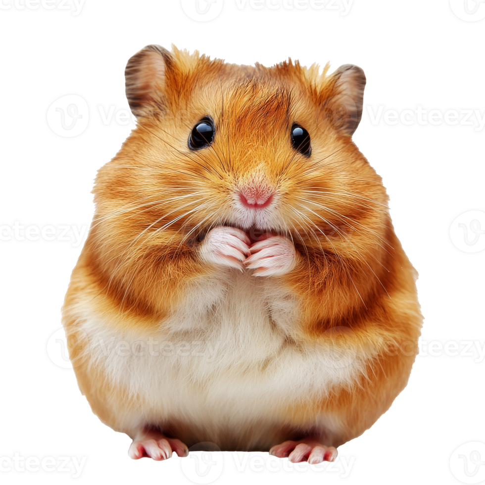 Cute hamster sitting with paws close together png