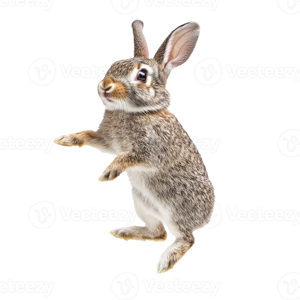 Playful rabbit on hind legs png