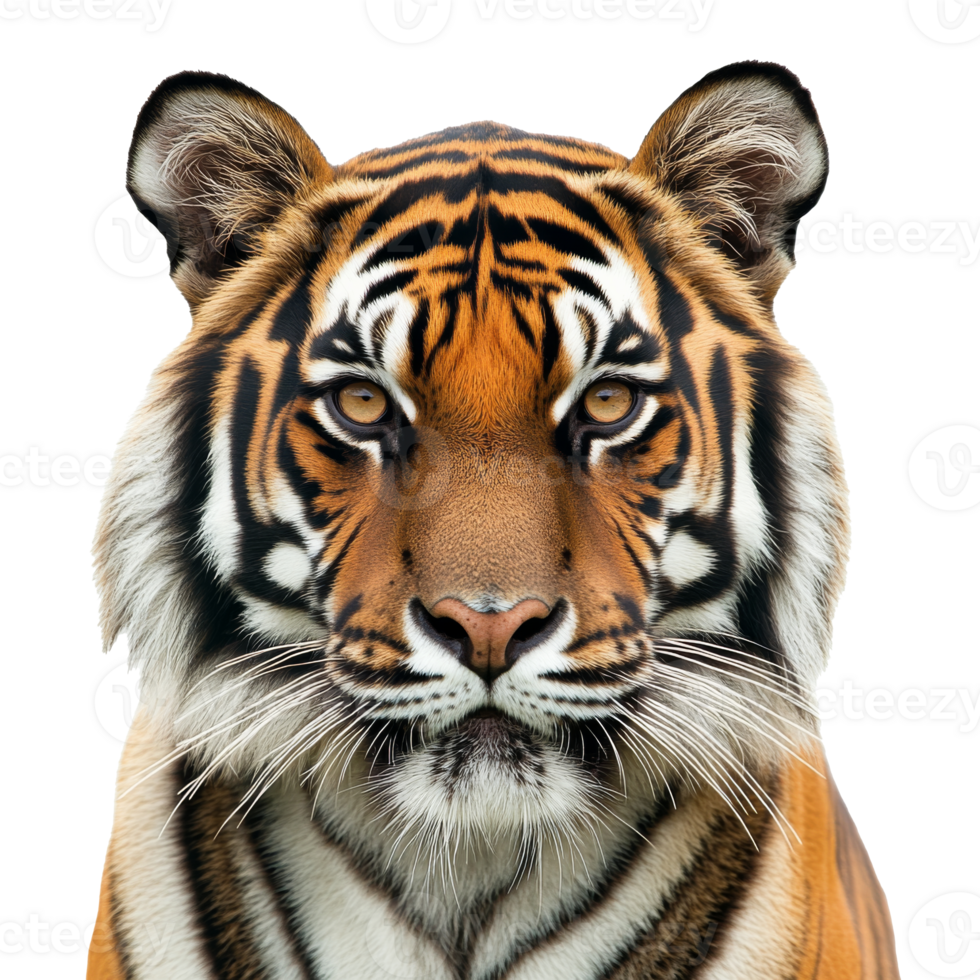 Majestic tiger displays fierce beauty and strength png