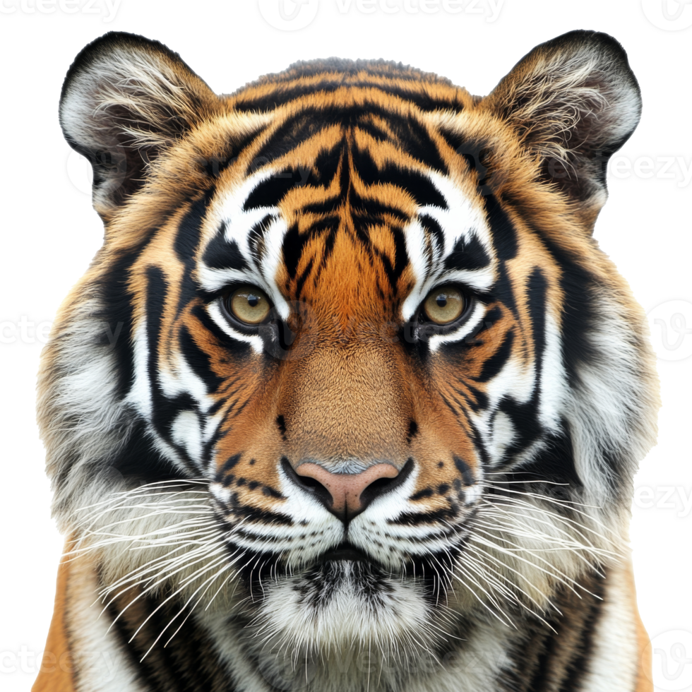Majestic tiger gazing directly at the viewer png