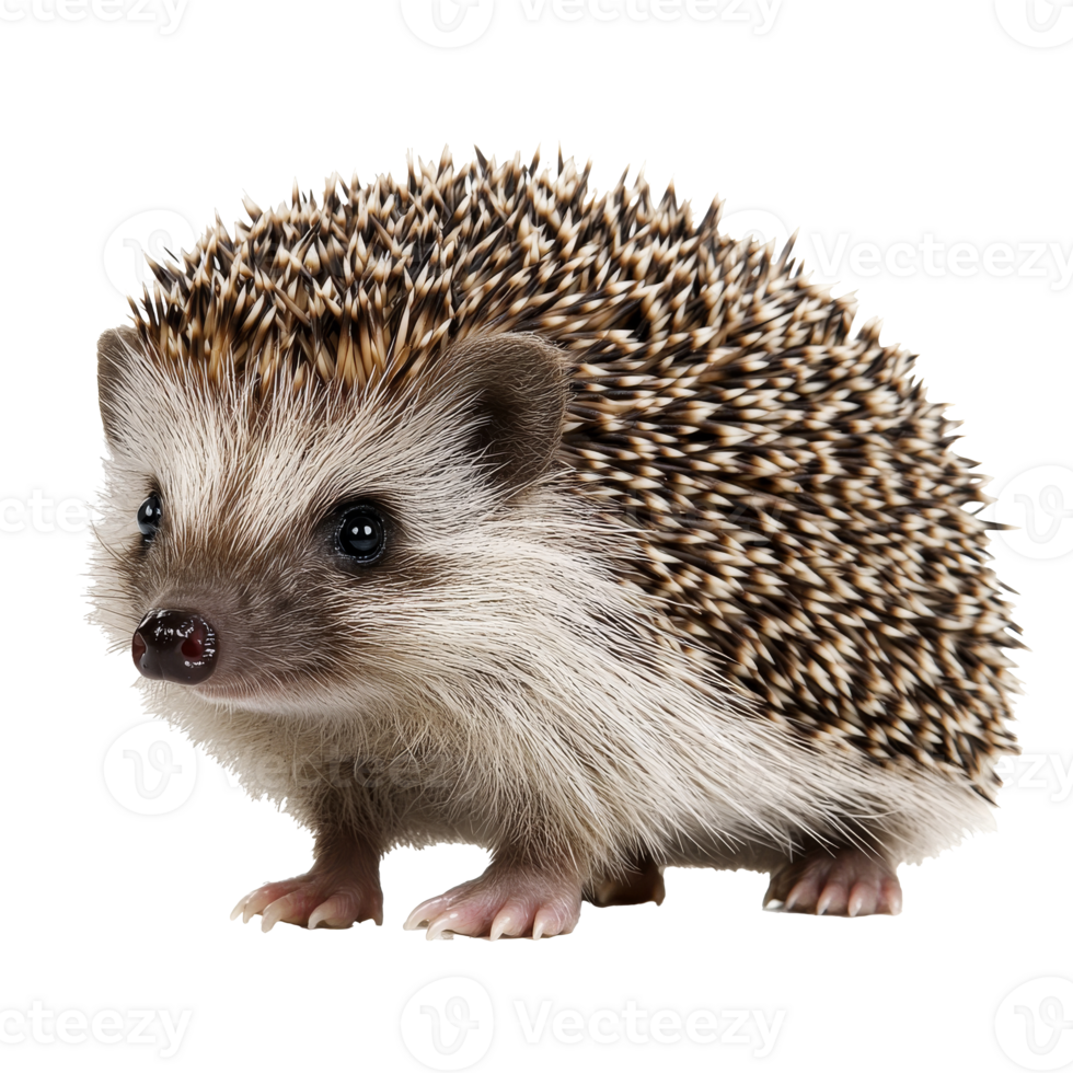 Hedgehog in focus displaying its unique features png
