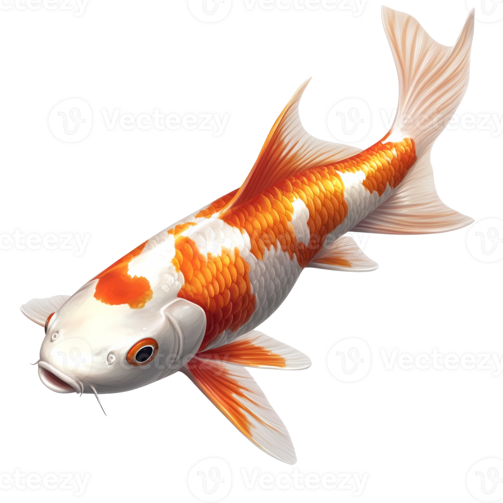Vibrant koi fish swimming gracefully in water png