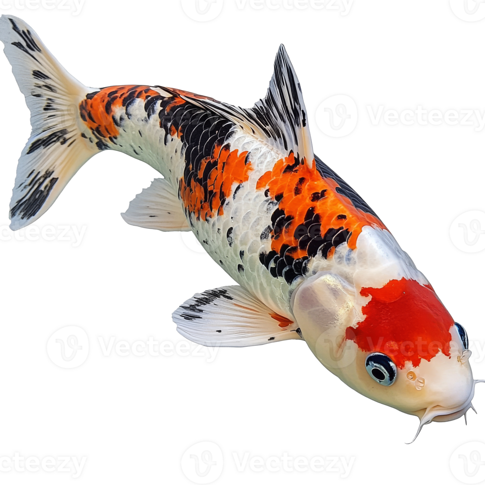Koi fish swimming in a tranquil pond setting png