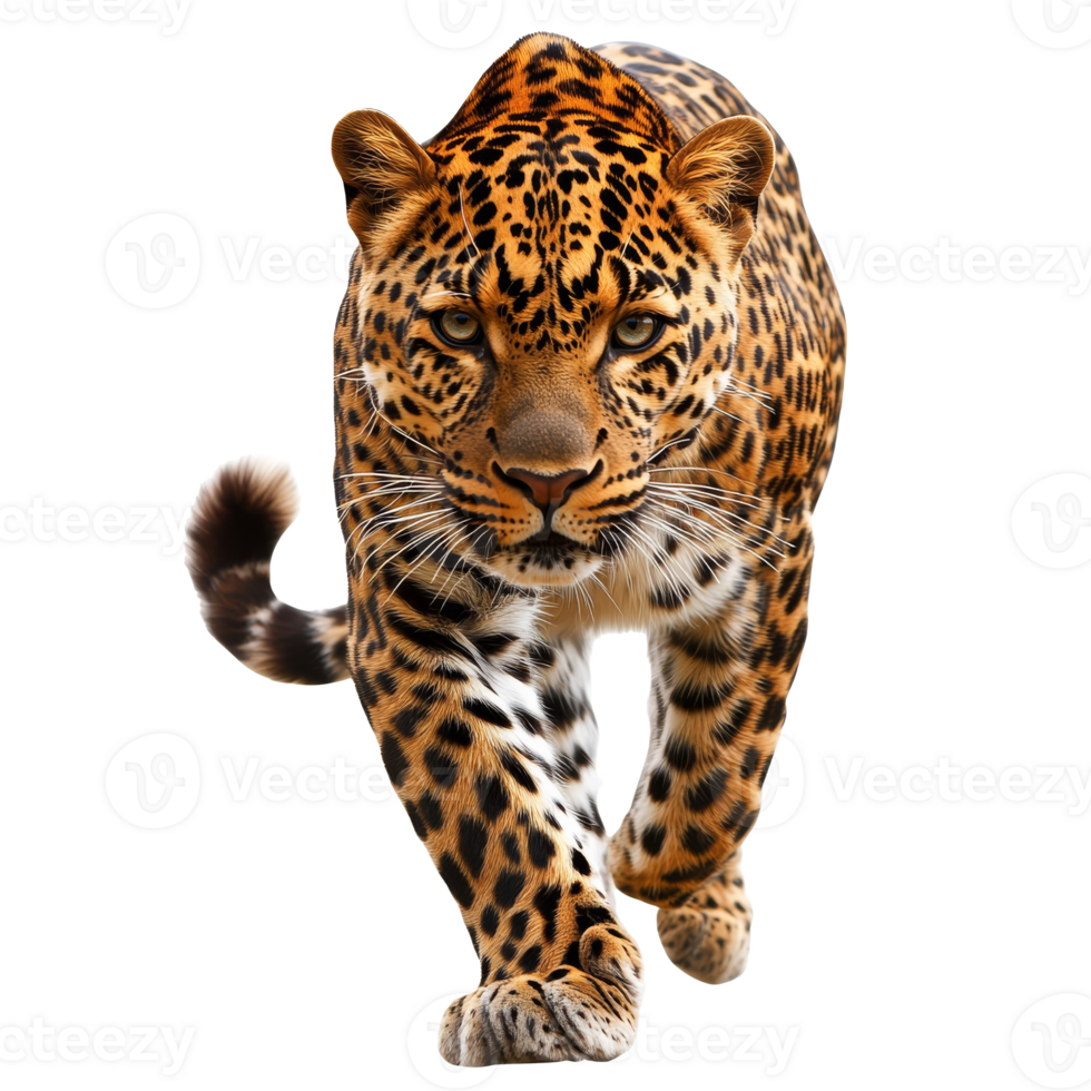 Leopard walking gracefully through its habitat png