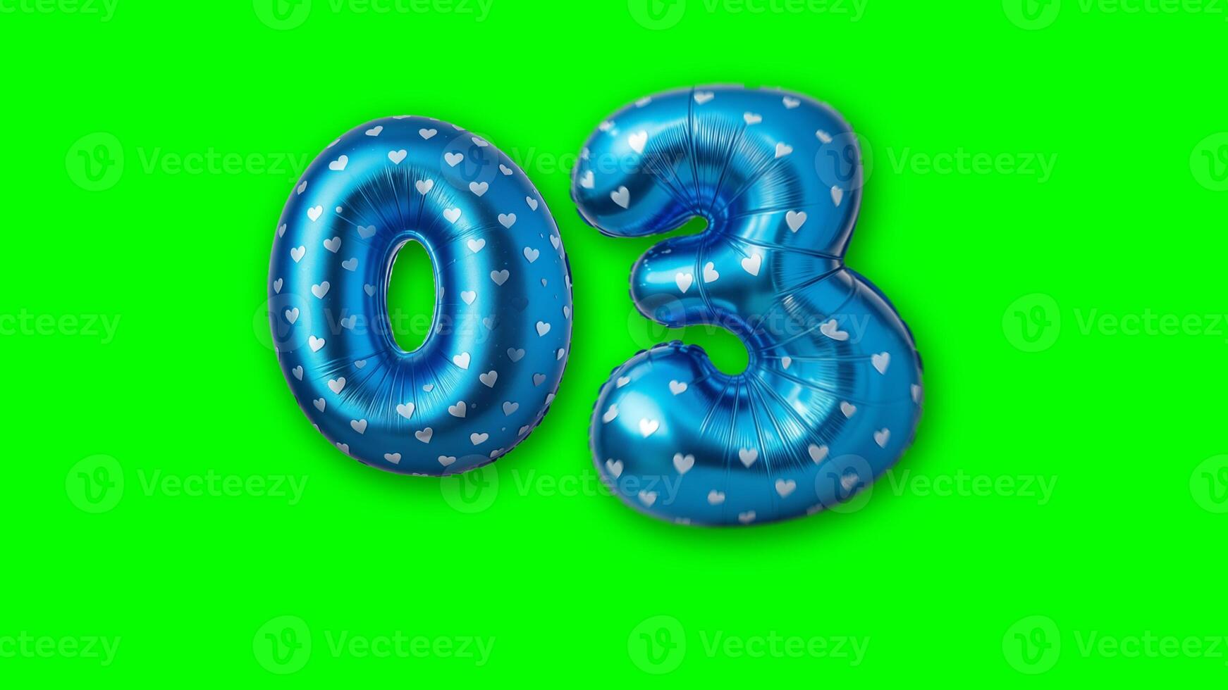 Blue Number Balloons with White Hearts Pattern for a Festive Celebration photo