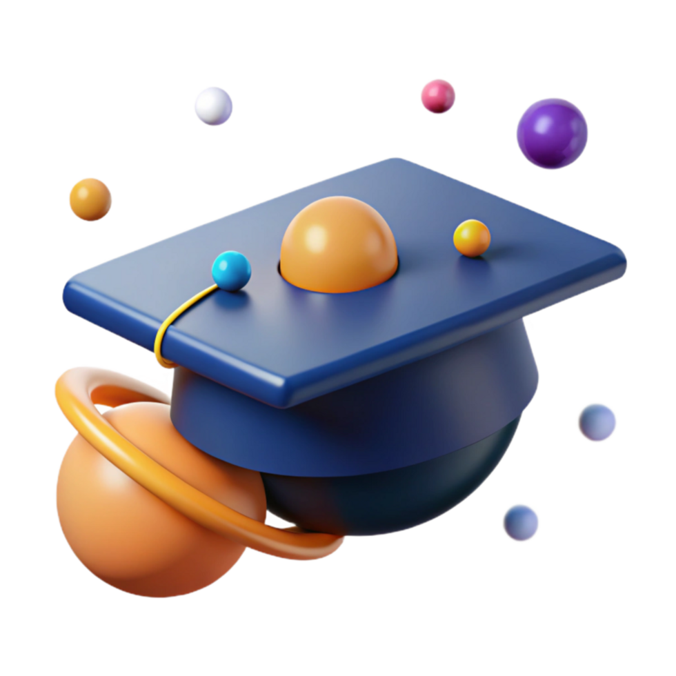Exploring the Universe of Education A 3D Abstract png