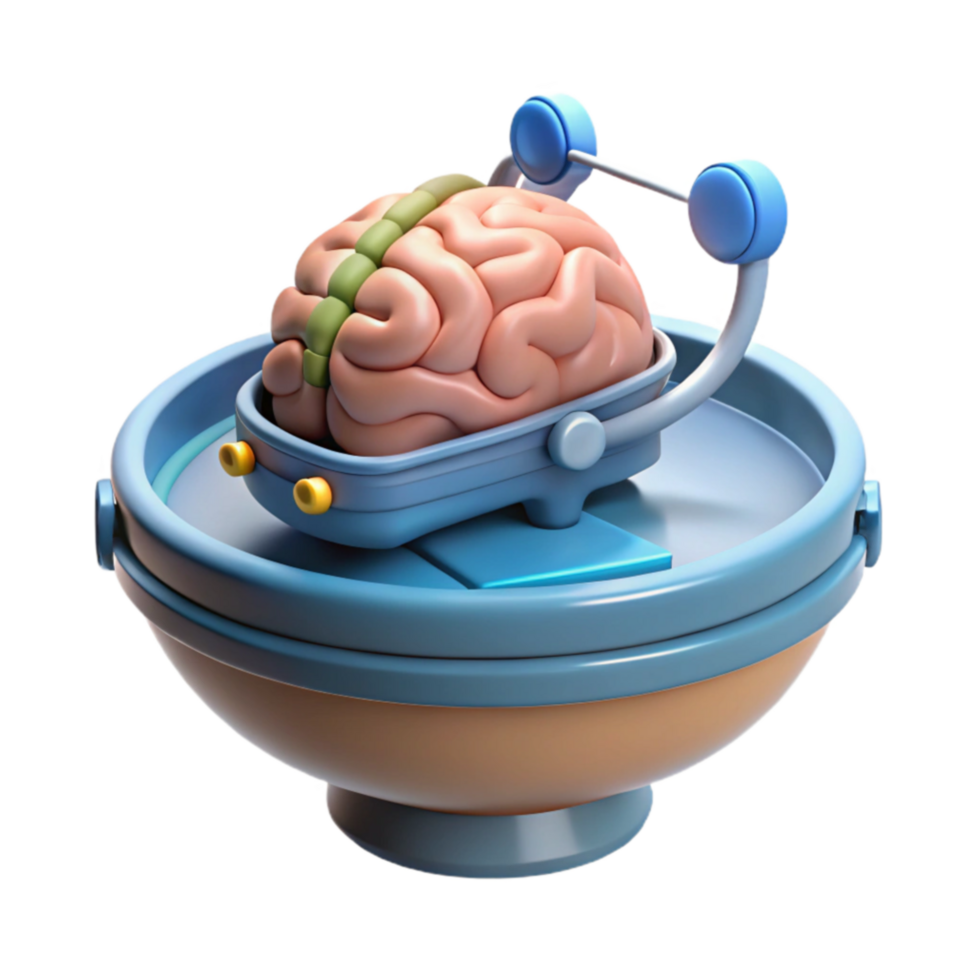 Brain Scan Simulation 3D Model of Human Brain png