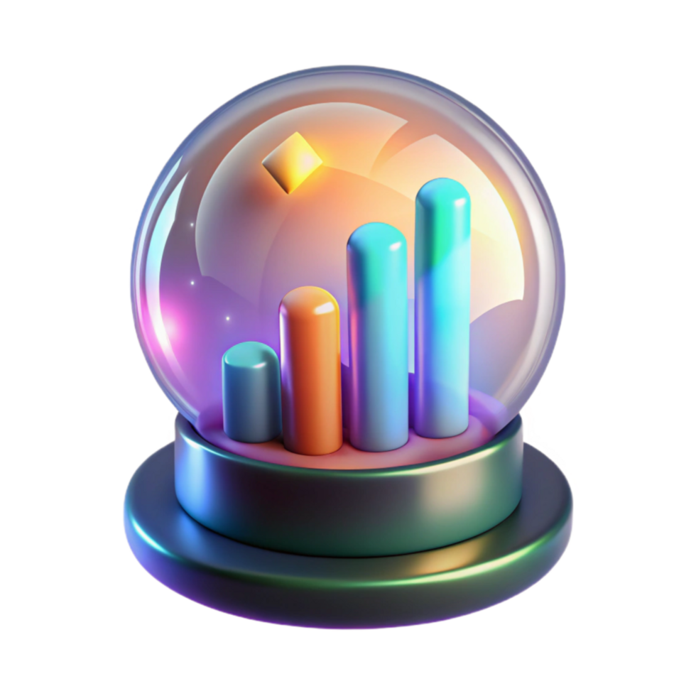 Future Growth Prediction Visualizing Upward Trend in a Crystal Ball png