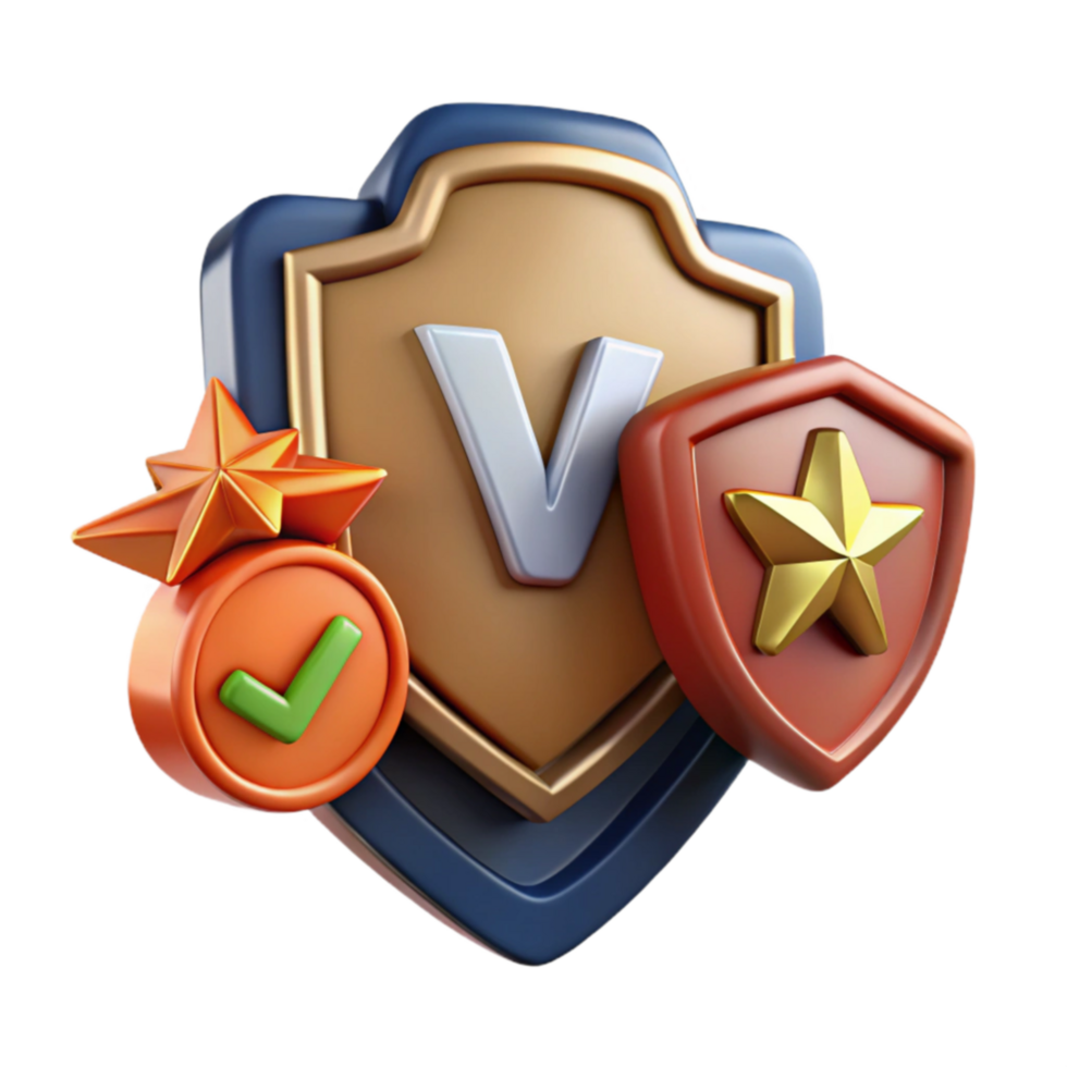 Verified Account Secure Shield with Star Rating png