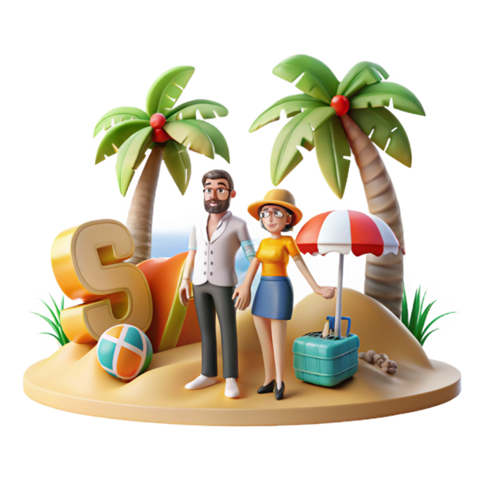 Summer Vacation Tropical Getaway for Couples png